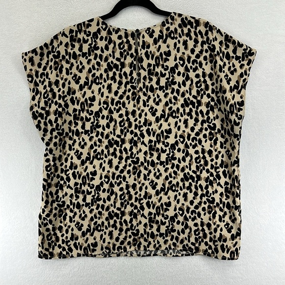 Halogen Women’s Blouse Size Large 100% Polyester Leopard Print Black/Taupe/Tan - Picture 5 of 9